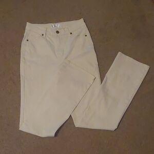 89th & Madison Cream Straight Leg Jeans